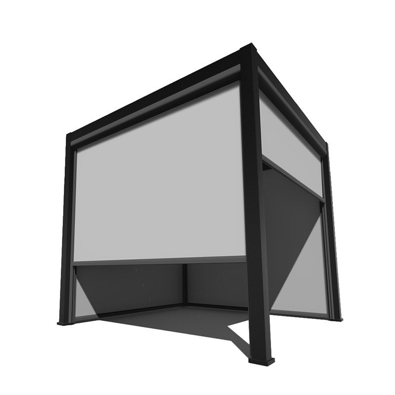 Outdoor Pergola Ultra Smart Blinds Motorized Windproof Roller Blinds Shades