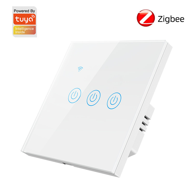 86×86mm Zigbee Light Switch FCC 1 Gang 2 Way Smart Switch Timer